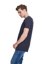 Shaped long T-shirt in a navy design