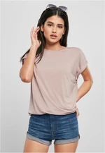 Women's T-shirt with extended shoulder powder pink