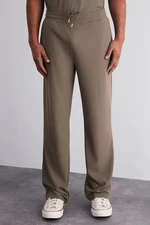 Trendyol Limited Edition Mink Comfort/Wide Leg Textured Wrinkle-Resistant Hidden Drawstring Sweatpants