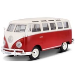 Maisto Volkswagen Van Samba bieločervená 1 : 25