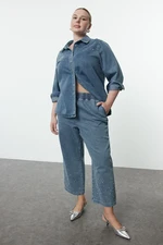 Trendyol Curve Light Blue Stone Straight Fit Plus Size Jeans