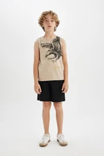 DEFACTO Boys' Printed Undershirt Shorts 2-Piece Set