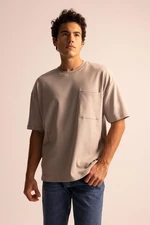 DEFACTO Oversize Fit Crew Neck Short Sleeve 100% Cotton Heavy Fabric Basic T-Shirt