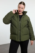 Trendyol Curve Khaki Regular Textured Crikle Fabric Puffer Jacket