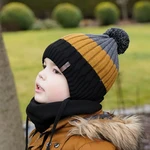 AGBO Boy's winter set: hat and tube scarf black Hary with pompom