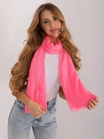 Fluo pink long viscose scarf for women