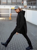 Women's set of black oversize sweatshirt and ribbed leggings