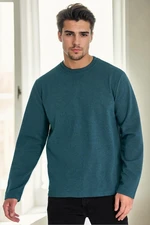 40222 Dewberry Double Crew Neck Mens Sweatshirt-PETROL