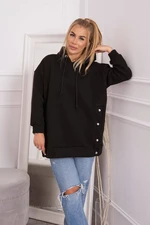 Insulated sweatshirt with black press studs