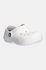 Dětské pantofle Crocs CLASSIC LINED CLOG bílá barva, 207009