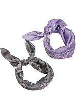 Satin scarf 2-pack lavender/asphalt