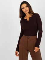 Women's long sleeve blouse - brown