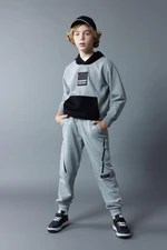 DEFACTO Boy's Waist Tie Elastic Leg Pocket Thick Jogger Sweatpants