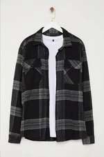 Trendyol Black Plaid Double Pocket Lumberjack Winter Plus Size Jacket Shirt