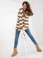 White-beige oversized striped sweater RUE PARIS