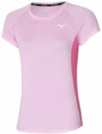 Mizuno DryAeroFlow Pink Lavender S Laufshirt mit Kurzarm