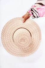 Women's openwork hat beige Bahama