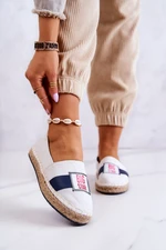 Women's elegant espadrilles Big Star - white/dark blue