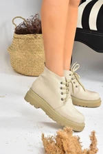 Fox Shoes Beige Faux Leather Women's Boots