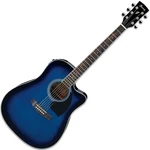 Ibanez PF15ECE-TBS Transparent Blue Sunburst Guitare Dreadnought acoustique-électrique