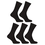 5PACK Nedeto high bamboo black socks