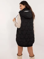 Black quilted women's vest with pockets