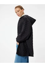 Koton Hooded Pocketed Buttoned Quilted Oversize Coat