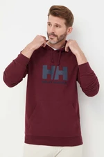 Bavlněná mikina Helly Hansen HH LOGO HOODIE pánská, tmavomodrá barva, s kapucí, s aplikací, 33977