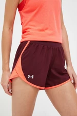 Běžecké šortky Under Armour Fly-By 2.0 vínová barva, medium waist