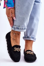 Women's Suede Moccasins Black Sorento