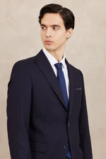 ALTINYILDIZ CLASSICS Men's Navy Blue Slim Fit Slim Fit Dovetail Collar Dobby Suit.