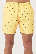 AC&Co / Altınyıldız Classics Men's Yellow Standard Fit Casual Patterned Swimwear Marine Shorts.