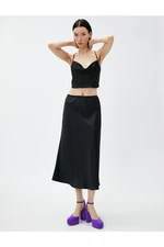 Koton A-Line Satin Skirt Midi Length