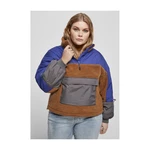 Women's Sash Three-Color Tug Jacket Caramel/Blue-Purple