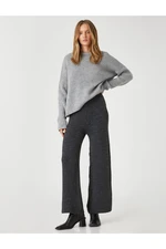 Koton Knitwear Trousers, Wide Legs, Elastic Waist.