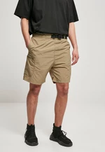 Adjustable khaki nylon shorts