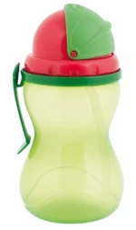 CANPOL BABIES Sportovní láhev se slámkou new zelená 370 ml