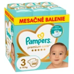 PAMPERS Plienky jednorázové Premium Care veľ. 3 (6-10 kg) - mesačné balenie 200 ks