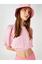 Koton Poplin Crop Blouse Balloon Sleeve