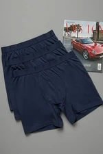 Trendyol Navy Blue Pánské 3 Balení Základní Hladké Bavlněné Boxerky