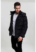 Puffer hooded jacket black