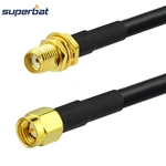 Superbat 6FT SMA Male Straight to SMA Female Bulkhead Wifi Connector Pigtail LMR195 Antenna Cable 2M Wireless