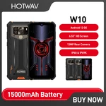 HOTWAV-W10 Rugged Smartphone, 6.53 ''HD +, 4GB, 32GB, 15000mAh Large Battery, Android 12 Mobile Phone, 13 MP Camera, Cellphone