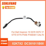 New 02K7X2 DC Power Jack Cable 2K7X2 DC301011B00 For Dell Inspiron 15 5570 5575 17 5770 5775 P35E P35E001 CAL70