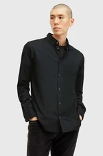 Bavlněná košile AllSaints HAWTHORNE LS SHIRT černá barva, slim, s klasickým límcem, M150SB