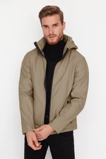 Trendyol Beige Men's Zippered Detachable Hooded Wind and Water Resistant Jacket