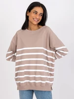 Dark beige-white blouse with stripes Sydney RUE PARIS