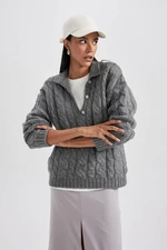 DEFACTO Relax Fit Polo Neck Sweater