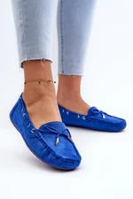 Women's suede loafers Blue Si Passione