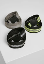 Reflective strip 3-pack blk/neonyellow/silv-blk-grey